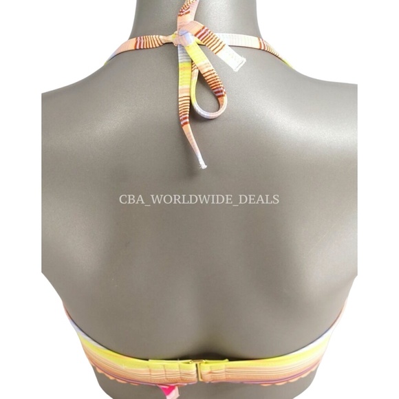 Victoria's Secret Warm Stripes Getaway Halter Swim Top 32C - Picture 2 of 2